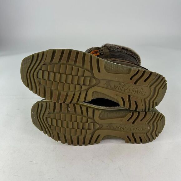 Santana Canada Maldine Winter Boots US 9 Womens Fur Trim Brown Lace-Up Boot - Picture 7 of 15